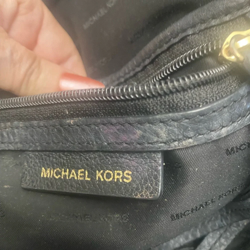 Michael Kors Rhea Black Pebbled Leather Backpack